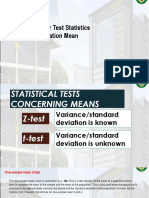 Computing For Test Statistics For Population Mean PDF