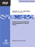 ANSI-ISA 75.11.01 (1985) (R2002) Inherent Flow Characteristic and Rangeability of Control Valves