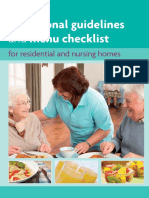 Nutritional Guidelines Menu Checklist: For Residential and Nursing Homes