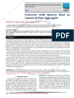 Behavior of Concrete With Quarry Dust As Partial Replacement of Fine Aggregate