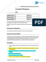 Monitor and Control Finances: Submission Details