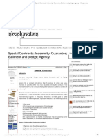 Simplynotes - Special Contracts - Indemnity Guarantee Bailment and Pledge Agency. - Simplynotes PDF