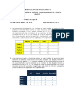 Taller de Transporte Metodo Esquina Noroeste y Costo Minimo