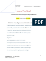 Answers / Perio I Quiz1: Gross Anatomy and Histology of The Periodontium