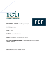 Actividad de Aprendizaje 4. La Crisis Económica de 2008 en La Industria Automotriz en México