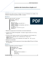 TP 2 Manipulation Des Instructions Simples en C PDF