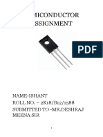 Semiconductor Assignment: Name-Ishant ROLL NO. - 2K18/B12/1588 Submitted To - MR - Deshraj Meena Sir