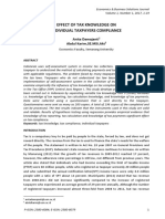 Effect of Tax Knowledge On Individual Taxpayers Compliance: Anita Damajanti Abdul Karim, Se - Msi.Akt