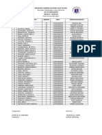 Geronima Cabrera National High School List of Enrolment Grade 8 - Newton