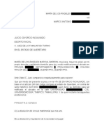 Demanda de Divorcio Incausado QUERETARO.