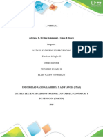 Portada: Integrante: Natalie Katherine Forero Rincón Estudiante de Ingles III Trabajo Individual