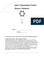 Basic Organic Nomenclature Packet Honors Chemistry: Name: - Block