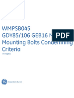 WMPSB045 GDY85-106 GEB16 Motor Mounting Bolt Condemning Criteria