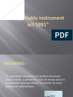 Negotiable Instrument Act 1881