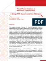 Virtual Public Relations in The United Arab Emirates: A Study of PR Departments Use of Internet