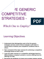 The Five Generic Competitive Strategies - : Which One To Employ?