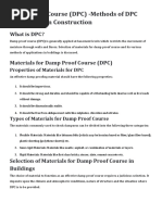 Damp Proof Course (DPC) - Methods of DPC Installation in Construction