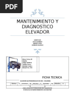 Mantenimiento Y Diagnostico Elevador: Ficha Tecnica