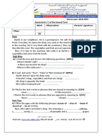 Level: 2Ms School Year: 2018-2019 English Assessment N°1 of The Second Term