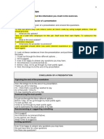 Making A Conclusion: 1. Listen To The Conclusion of A Presentation and Answer The Questions