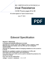 Electrical Resistance: Edexcel Igcse / Certificate in Physics 2-4