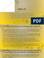 Tema Vii Vinculacion de Los Departamentos de Relaciones Públicas Con Los Medios de Comunicación y Tecnicas Utlizadas PDF