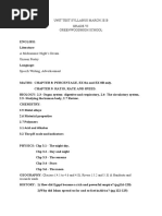 Unit Test Syllabus March 2020 Grade Vi Greenwoodhigh School: Alkalies