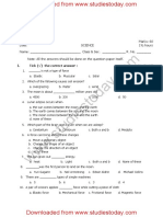 CBSE Class 5 Science Question Paper Set A PDF