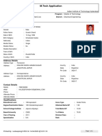 M.Tech Application: Personal Information