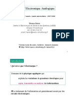 Cours D'electronique Analogique: Ensps - 1 Année. Année Universitaire: 2005/2006