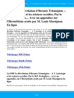 La Revelation D Hermes Trismegiste I L Astrologie Et Les Sciences Occultes Par Le R P Festugiere Avec Un Appendice Sur mYWXC PDF