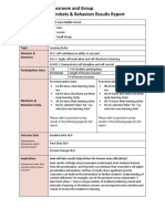 Classroom and Group Mindsets & Behaviors Results Report: Participation Data