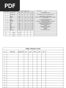 Daily Plan Vs Actual Sheet