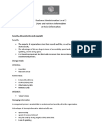 Business Administration Level 2 Store and Retrieve Information Archive Information