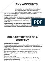 Company Accounts: - in Law, Company' Is Termed As An Entity Which Is Formed and