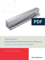 Dormakaba Automatic Swing-Door Operating Maintenance Manual