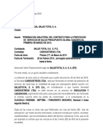 Carta Terminacion Contrato Salud Total Sa Eps