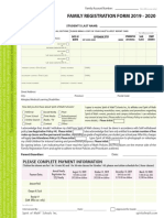 Family Registration Form 2019 - 2020: Please Complete Payment Information