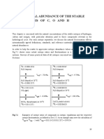 Natural Abundance of The Stable Isotopes of C, O and H