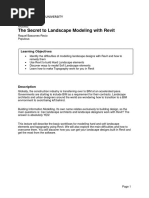 The Secret To Landscape Modeling With Revit: Learning Objectives