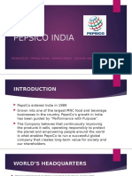 Pepsico India: Presented By:-Pranjal Pathak, Parmesh Pandey, Siddhesh Gaikwad, Manasvi Bensekar