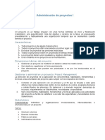 Administración de Proyectos I Resumen