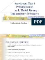 Assessment Task 1 Presentation On (The Company For Beauty) : The L Oréal Group