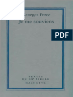 PEREC Georges, 1978. Je Me Souviens, Editions Hachette