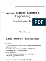 ME201 Material Science & Engineering: Imperfections in Solids