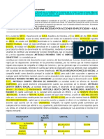 Modelo de Constitución de Una Sociedad Por Acciones Simplificadas - S.A.S.