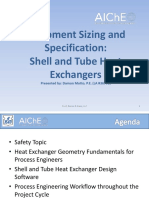 Equipment Sizing and Specification: Shell and Tube Heat Exchangers