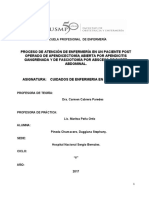 Proceso de Atencion de Enfermeria en Un Paciente Post Operado de Apendicectomia Abierta