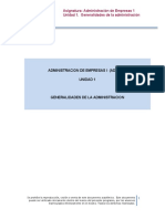 Administracion de Empresas 1 - Unidad 1 PDF