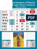 NIMHANS Calendar 2020 PDF